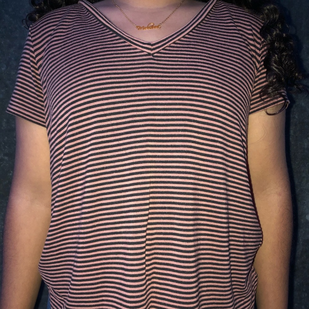 Pink and black stripped shirt